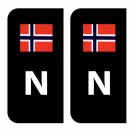 Norgesmerke svart, 2stk thumbnail