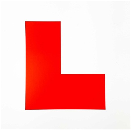 ØVELSESKJØRING L RØD 2-PK VINYL/SELVKLEBENDE