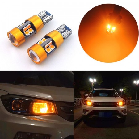 STORSELGER! ORANSJE LED PARKERINGSLYS - T10 - 1PAR