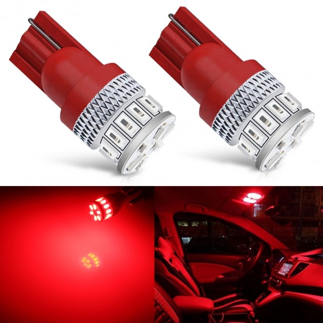 STORSELGER! LED PARK/KUPÈLYS T10 1PAR - RØD | Ledhobby – Vi lyser opp ...
